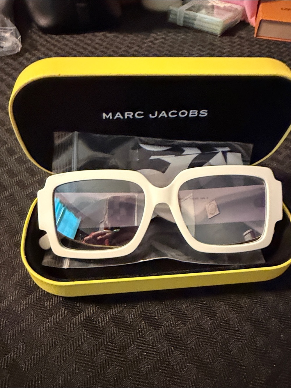 Marc Jacobs Women's White Sunglasses Brand New with Case 100% Authentic